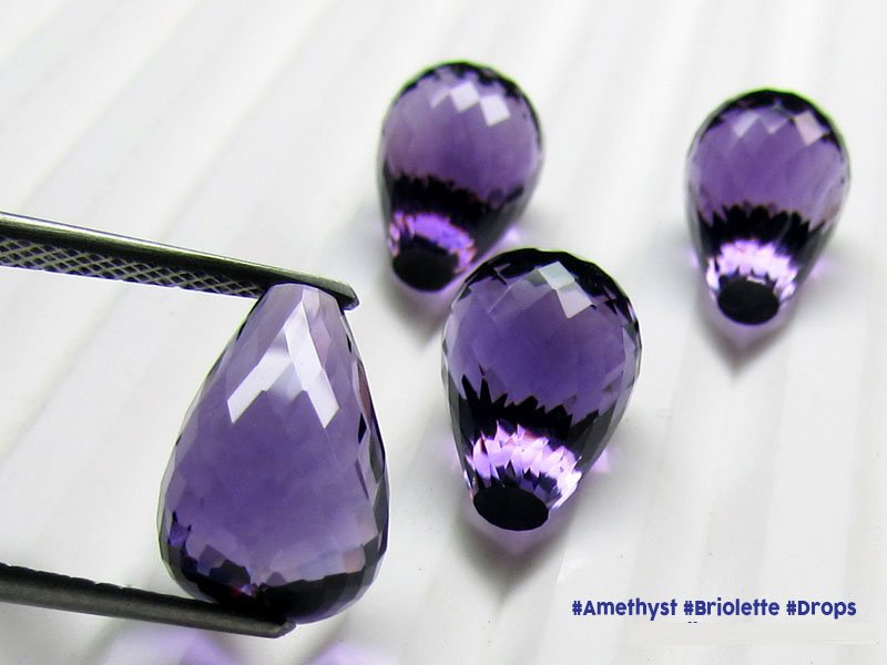 Amethyst Briolette Drops