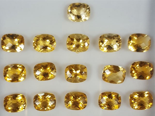 Citrine Cushion Checker Board