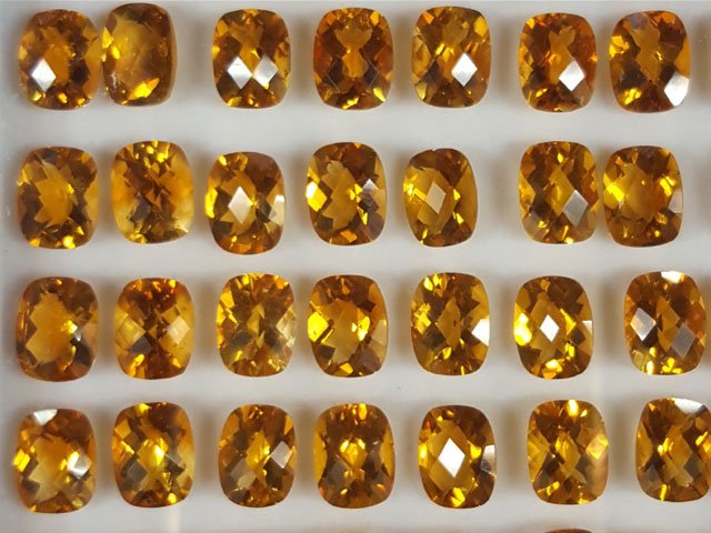 Citrine Cushion Checker Board