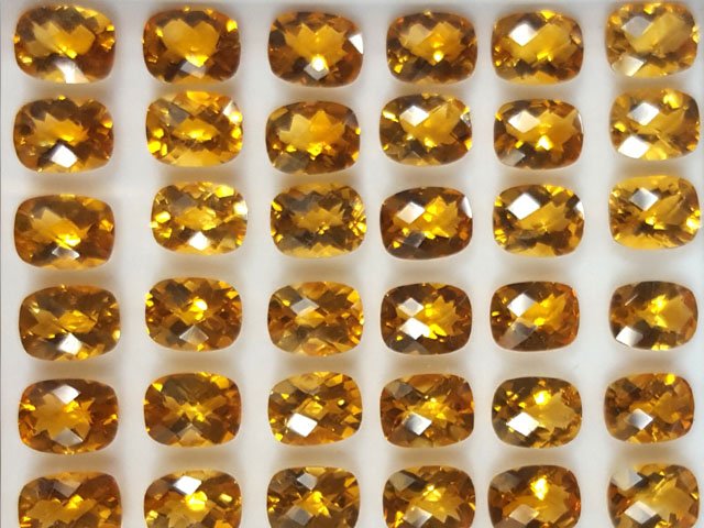 Citrine Cushion Checker Board