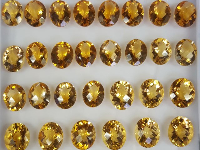 Citrine Oval Checker Board