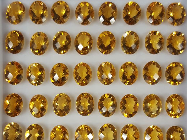 Citrine Oval Checker Board