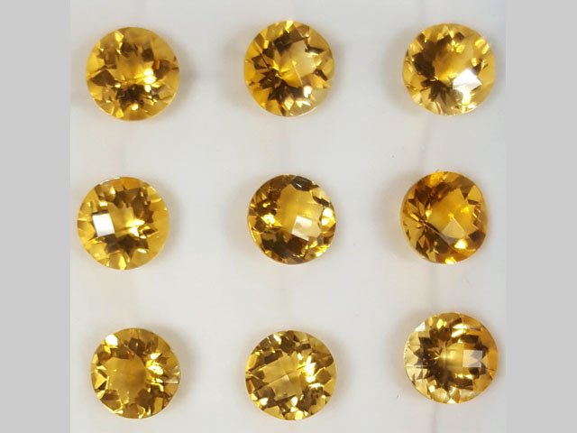 Citrine Round Checker Board
