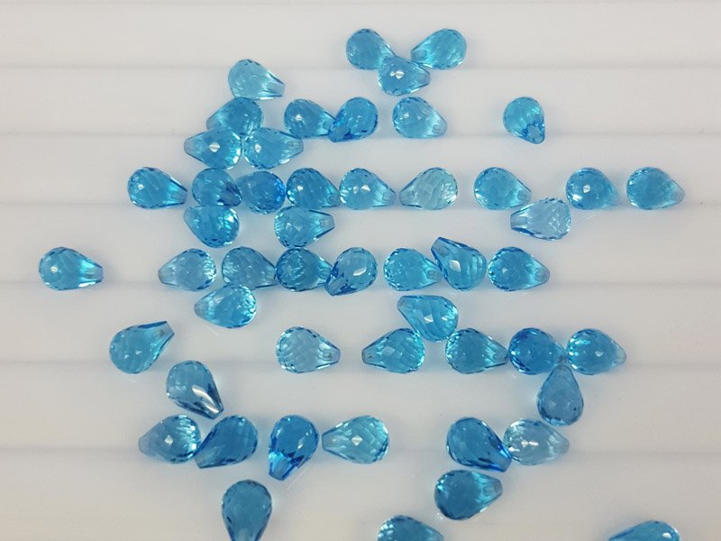 Swiss Blue Topaz Top Drilled Drops
