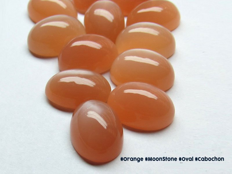 Orange Moonstone Oval Cabochon