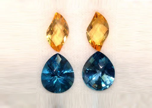 London Blue Topaz Pears Citrine