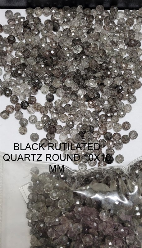 Black Rutile Quartz Round